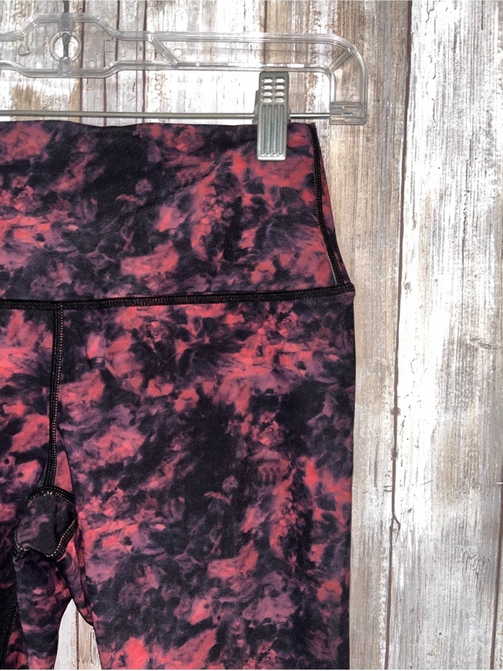ZYIA Active Red Black Tie Dye High Rise 7/8 Leggings Size 2 - Picture 3 of 4